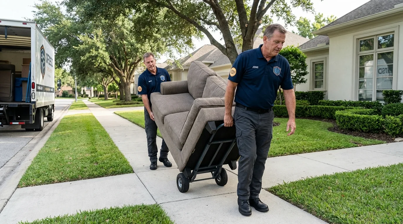 Local residential moving crew loading furniture in Seattle, WA