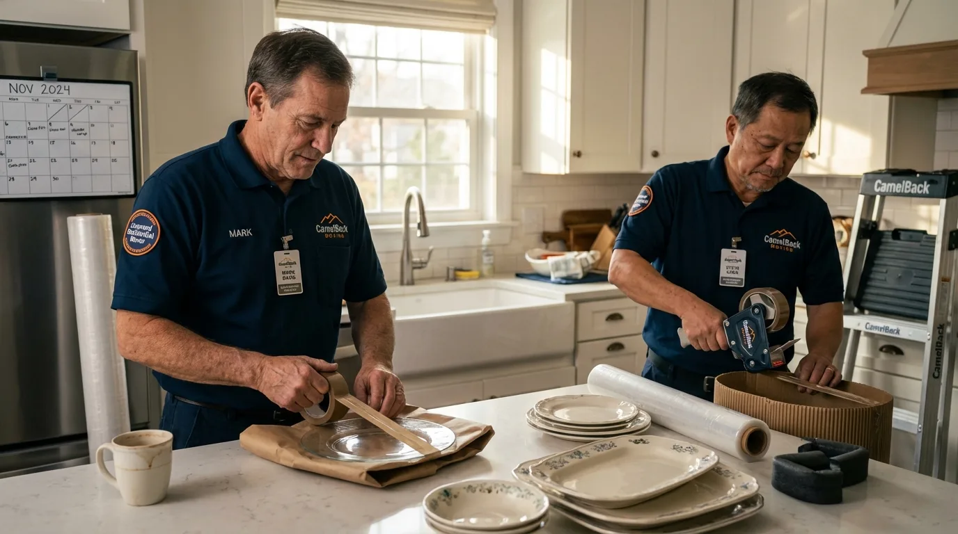 Professional crew packing kitchen dishware in Seattle, WA